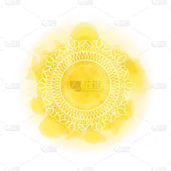 黄色,水彩画,雾,曼荼罗,背景,东方人,形状,几何形状,圆形,红色