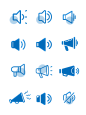 矢量蓝色喇叭音量通知静音icon图标元素_40920461_2