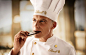 Master Chocolatier tasting chocolate.