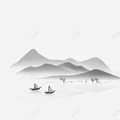 中国风手绘水墨风景山水徽派建筑25 水墨画 水墨风景 船 风景 元素 免抠png 设计图片 免费下载 页面网页 平面电商 创意素材