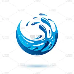 全球水循环矢量符号用于矿泉水广告。身体清洁概念.