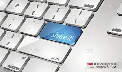云计算概念3D实景键盘