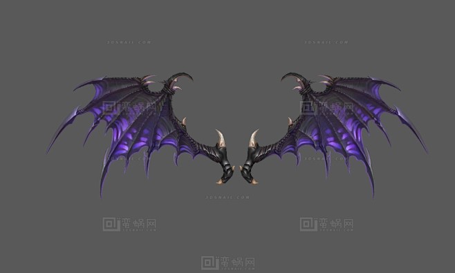 骨头翅膀，恶魔之翼 - 翅膀模型 蛮蜗网