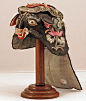 Antique Asian Decor: Late 19th century silk Chinese child's hat - black tiger with green dragon from Northern China on Silk Road Collection