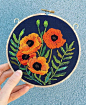 California popz #embroidery #poppies