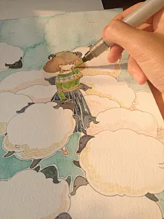 冇小雨  的插画 数绵羊