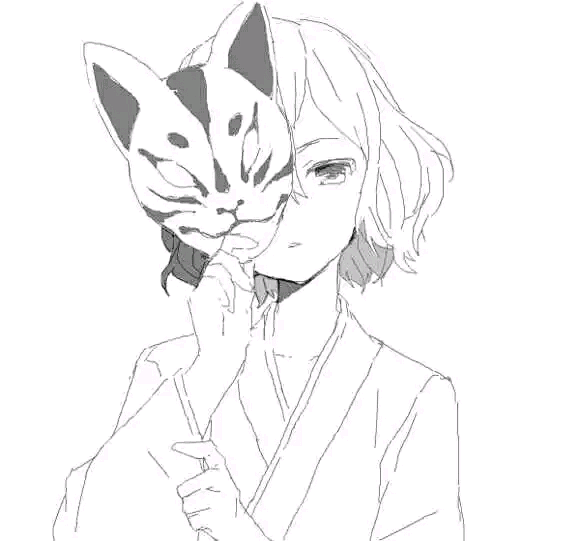 二次元 头像 黑白