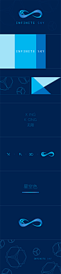 logo 品牌 PPT keynote 释义 诠释 星空无限 科技 三角 线条 无穷 深蓝 星空色 X K