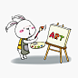 rabbit drawing a picture