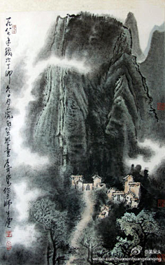 顾晓菀采集到题字国画对比