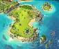 Minions Paradise Map Paintovers, Nathan Gordon : paint over of the map to add visual interest and life.