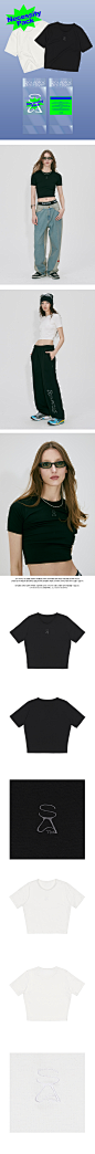 스컬프터(SCULPTOR) Basic Symbol Logo Crop Tee [2 Pack] White&Black