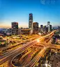 Night on Beijing Central Business district buildings skyline, China cityscapeBeijing Central Business District, mix of offices and apartments