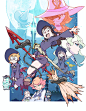 yande.re 383995 amanda_o'neill atsuko_kagari diana_cavendish digital_version handa_shuhei heels lotte_yanson megane robe shiny_chariot sucy_manbavaran weapon witch.jpg (2012×2600)