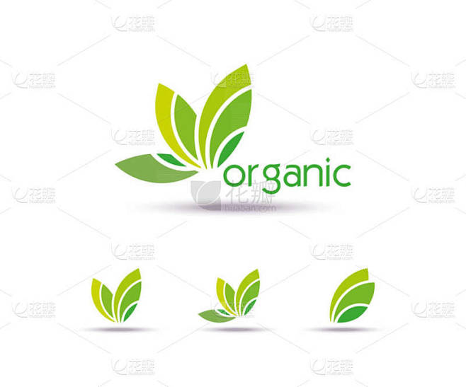 抽象的生态叶模板 logo 设计。图标、 标记或符号