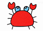 卡通螃蟹的画法 红色大螃蟹简笔画图片教程素描-www.uzones.com