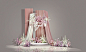 粉色法式布幔婚礼效果图