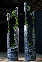 Succession was created for the 20th Biennale of Sydney: The Future is Already Here - It's Just Not Evenly Distributed. It consists of two fragmented columns inhabited by a selection of Australian plant species that continued to grow over the course of the