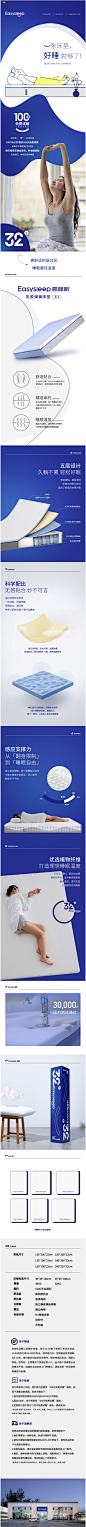 easysleep蓝色盒子记忆棉弹簧床垫子双人席梦思儿童乳胶定制民宿-tmall.com天猫