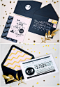 navy and gold invitations