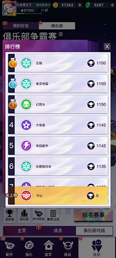 超级幸运福左左采集到游戏排行榜界面