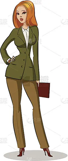 业务女子站在