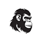 Gorilla happy logo vector