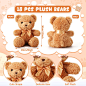 Amazon.com: 18 Pieces Bear Stuffed Animals Bulk 12 Inch Soft Plush Bears Doll Small Stuffed Bear Toy with Bows for Girl Boy Graduation Baby Shower Christmas Birthday Wedding Decorations Gift Party Favors : Toys & Games