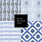 Geometric Hand Painted Patterns : Hand painted geometric patterns; vector format; free to download.
