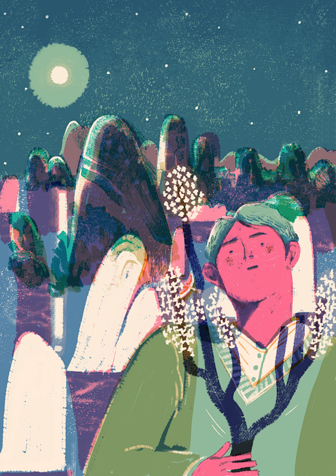 关注公众号：星期五治愈星球，更多插画、壁...