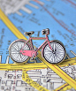 Enamel Bicycle Pin in Pink