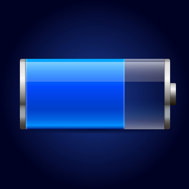 蓝色电池图标