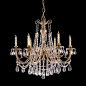 Crystorama 476-OB-CL-SAQ Etta Cast Brass Chandelier Accented with Swarovski Spectra Crystal in Olde Brass