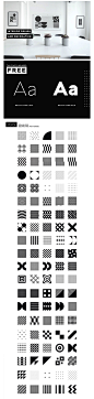 黑白高逼格的图形无缝拼接背景纹理海报素材和模板Ai矢量,PSD素材