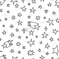 无缝模式与星星，在涂鸦风格。
