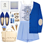 A fashion look from March 2015 featuring blue top, crop shirts and high rise shorts. Browse and shop related looks.