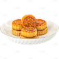 中秋节碟装传统美食实景月饼元素素材