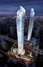 城市 建筑 大厦 高楼 未来科技建筑 参考 透视 俯视 背景素材图