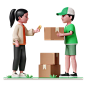 女人货到付款 3D 插图