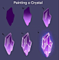 宝石/纹理/质感 一组晶体宝石的画法及配色参考素材
花瓣关注原画人，推荐更多精选素材，绘画更有灵感