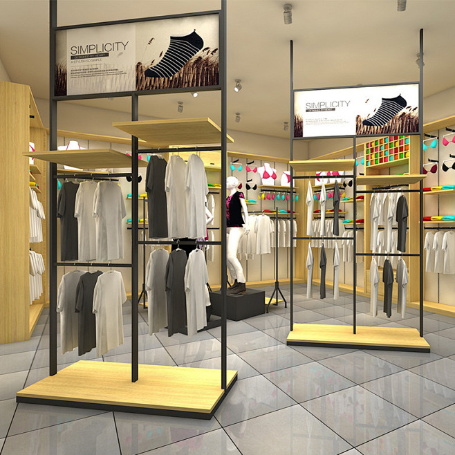 服装店陈列展示中岛柜定制女装货架男装童装内衣内裤产品陈列货架