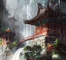 古风建筑手绘