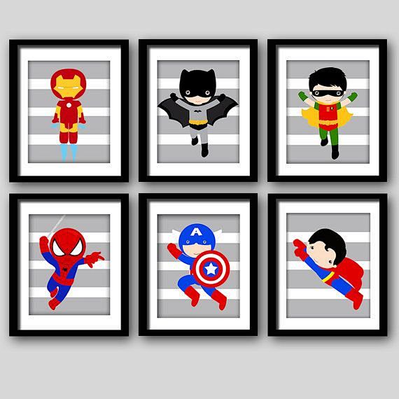 PRINTS Super hero wa...