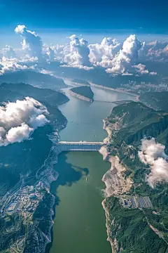 水库蓄水量自然风景图片