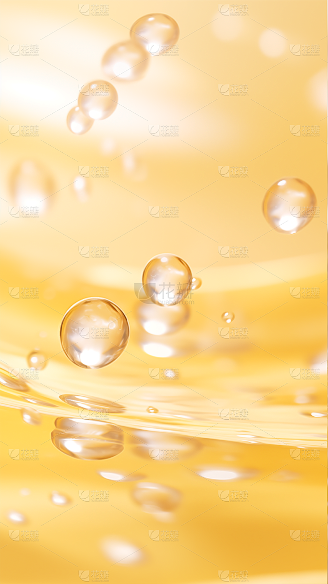 特效通用黄色水面水珠场景背景图片素材