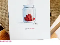 水彩代表我的心 mo纸不语清新手绘小物插画明信片 8张-淘宝网