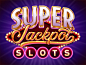 Super Jackpot Slots type mobile neon vector illustration shiny casino game app slot machine slot logo