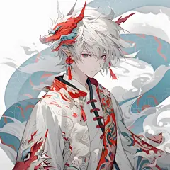 帅气男生头像｜帅气龙少年——蓝色龙龙