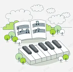 手绘钢琴键 免抠png 设计图片 免费下载 页面网页 平面电商 创意素材