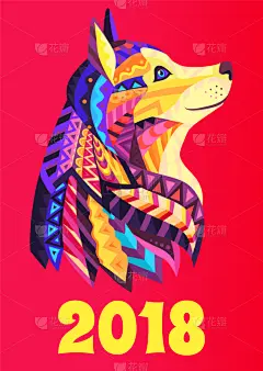 狗,2018,小册子,符号,新年前夕,传统,周年纪念,事件,贺卡